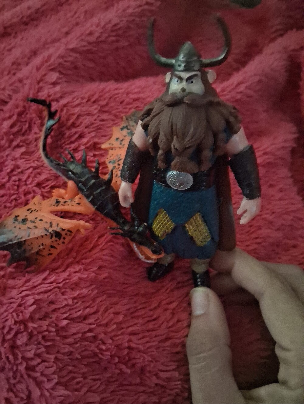 How To Train Your Drangon Warrior Action Figure with Orange Dragon Accessory